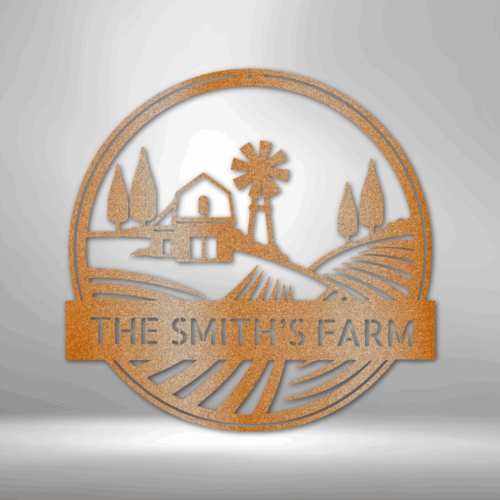 Rolling Fields Personalized Name Text Steel SignCustomly Gifts