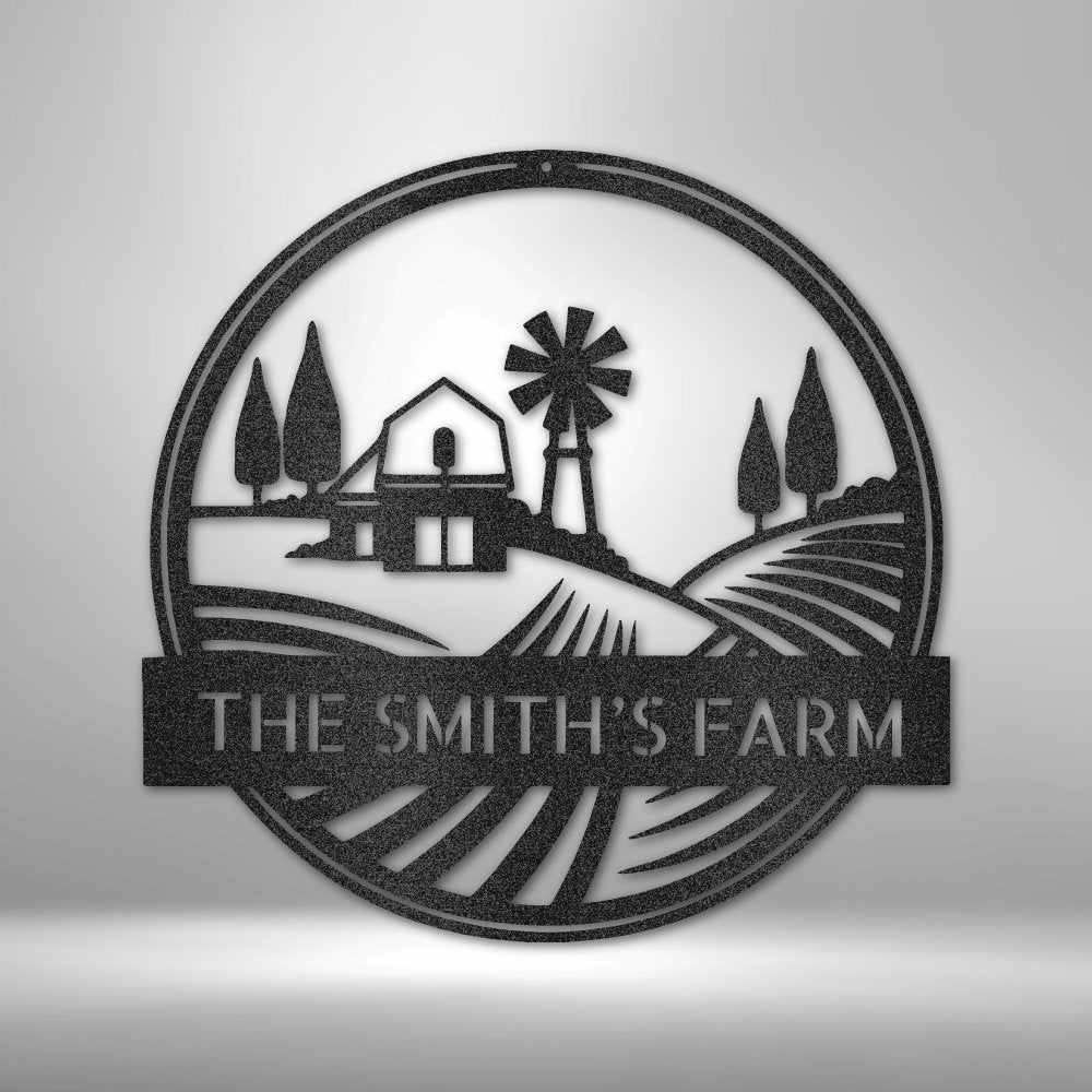 Rolling Fields Personalized Name Text Steel SignCustomly Gifts