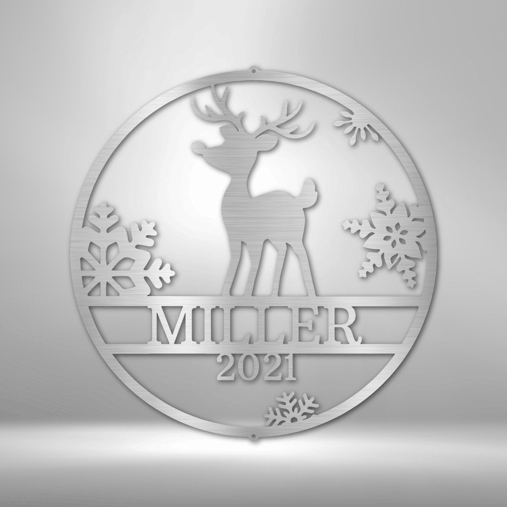 Rudolph's Personalized Name Text Steel SignCustomly Gifts