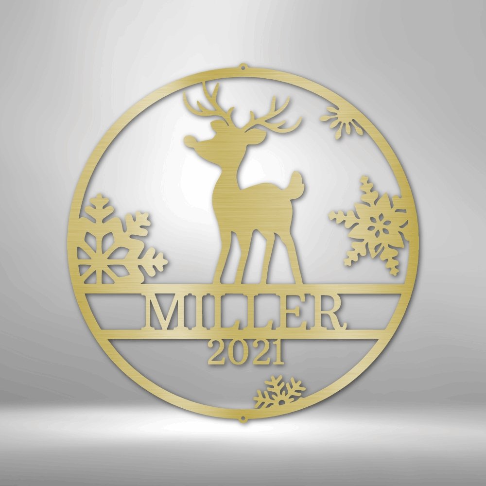 Rudolph's Personalized Name Text Steel SignCustomly Gifts