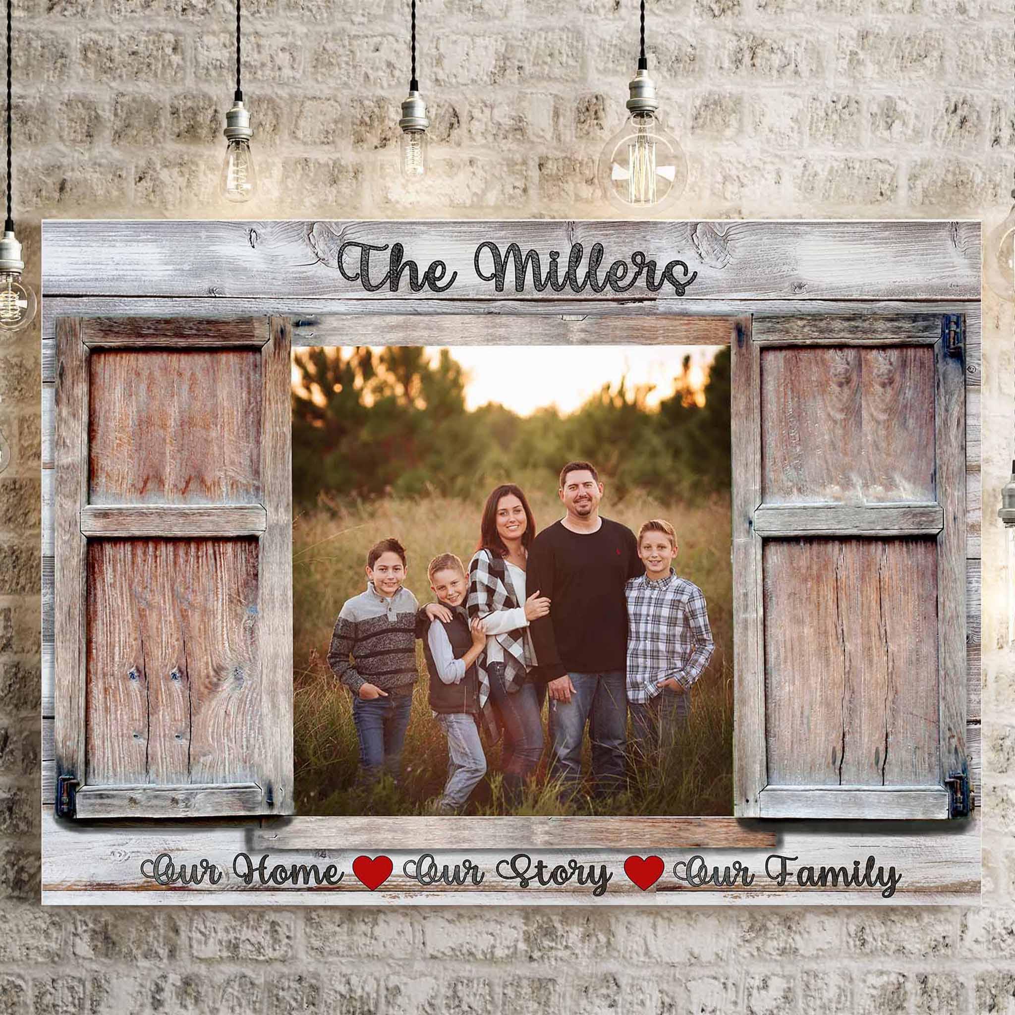 Rustic Shutters Window Photo v1 Personalized CanvasCustomly Gifts