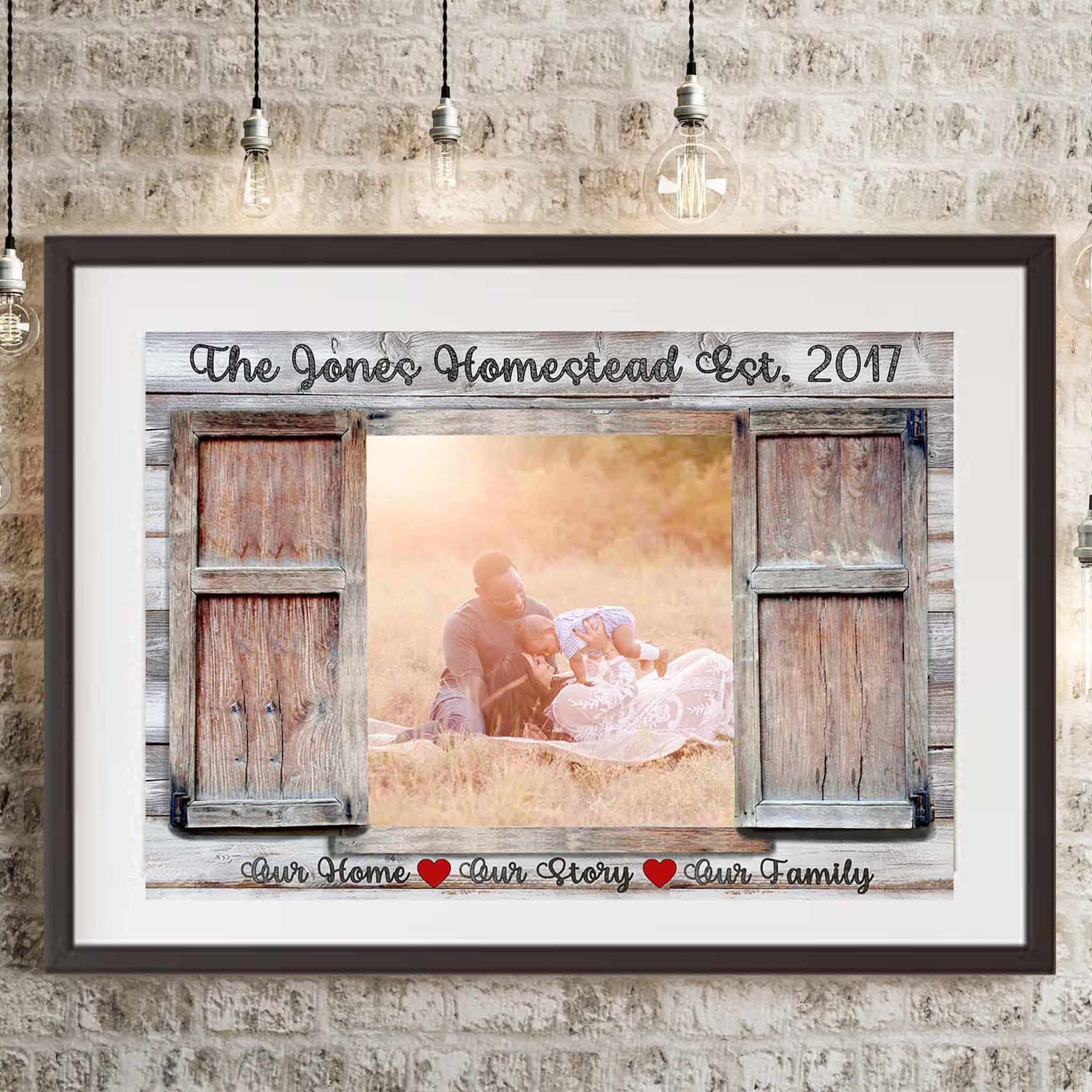 Rustic Shutters Window Photo v1 Personalized PosterCustomly Gifts