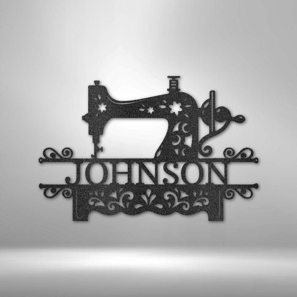 Sewing Monogram Personalized Name Text Steel SignCustomly Gifts