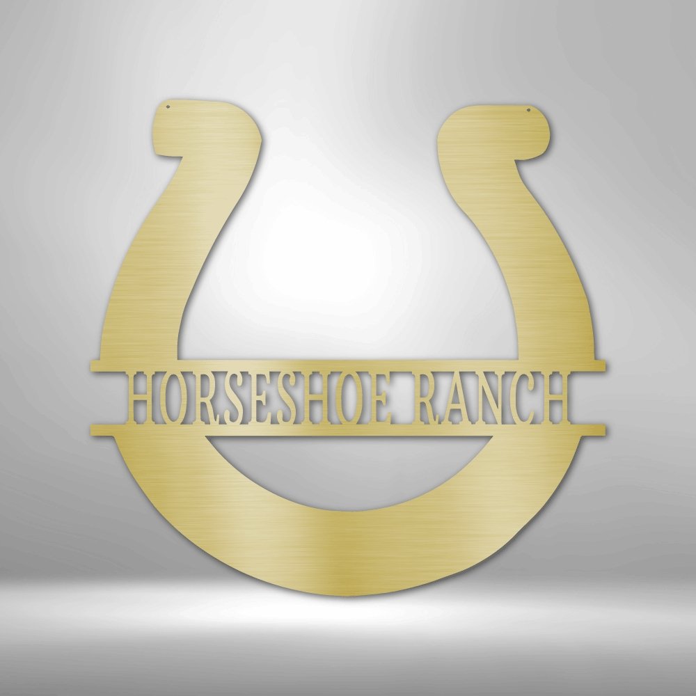 Simple Horseshoe Personalized Name Text Steel SignCustomly Gifts
