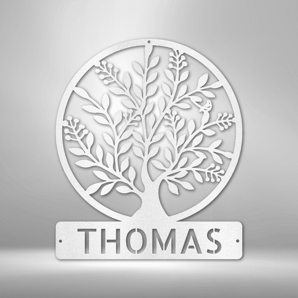Simple Tree Personalized Name Steel SignCustomly Gifts