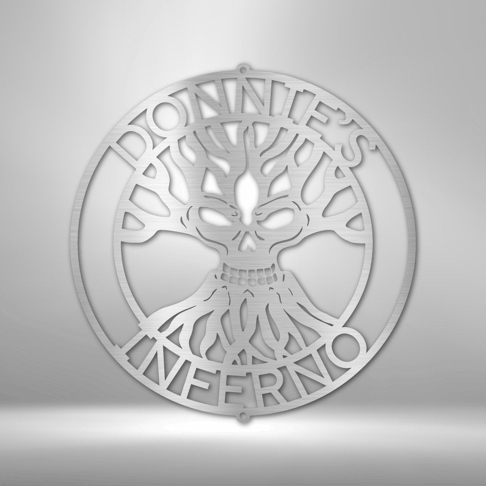 Skull Family Tree Personalized Name Text Steel SignCustomly Gifts