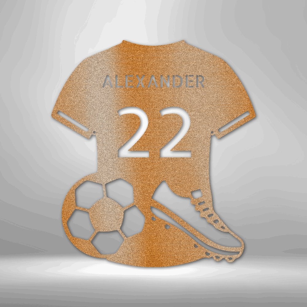 Soccer Jersey Personalized Name Number Steel Metal Wall ArtCustomly Gifts