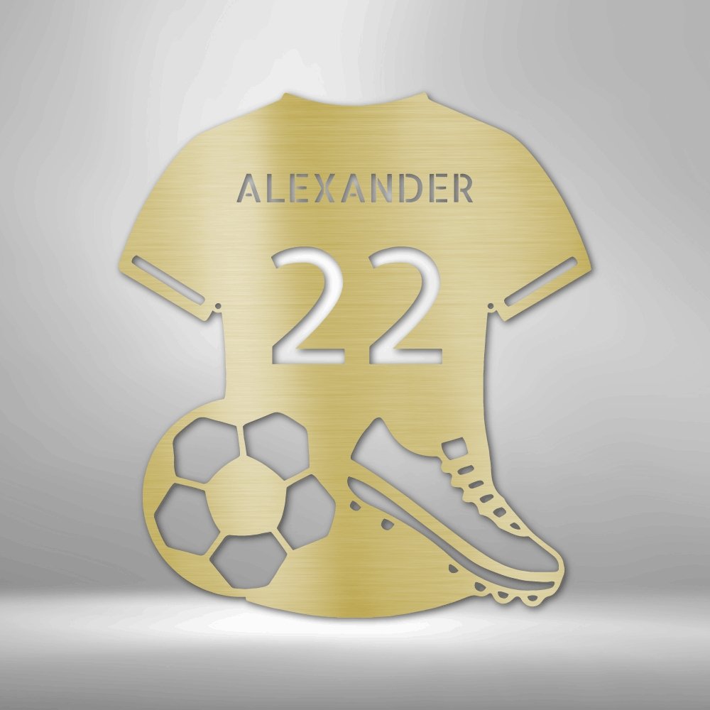 Soccer Jersey Personalized Name Number Steel Metal Wall ArtCustomly Gifts