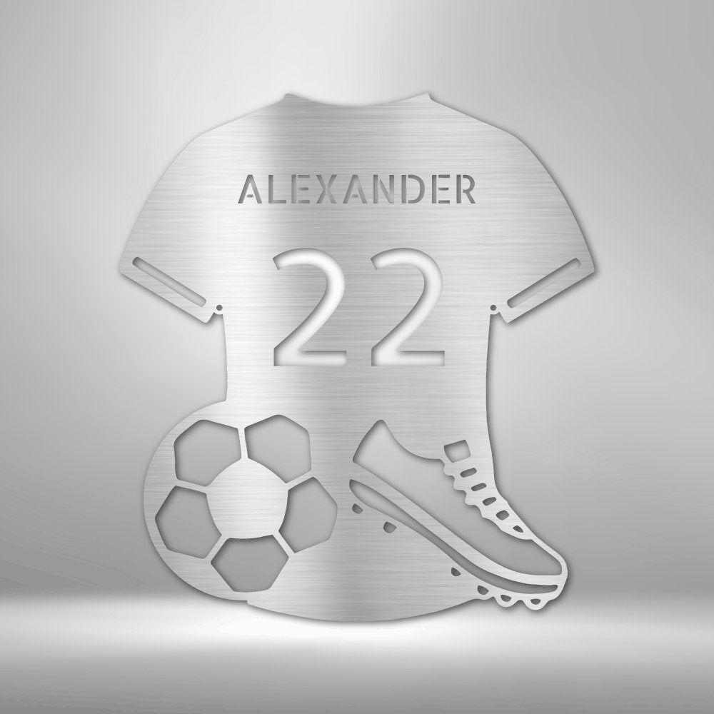 Soccer Jersey Personalized Name Number Steel Metal Wall ArtCustomly Gifts