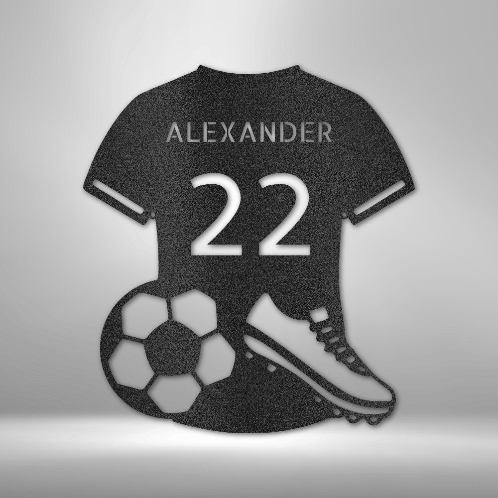 Soccer Jersey Personalized Name Number Steel Metal Wall ArtCustomly Gifts