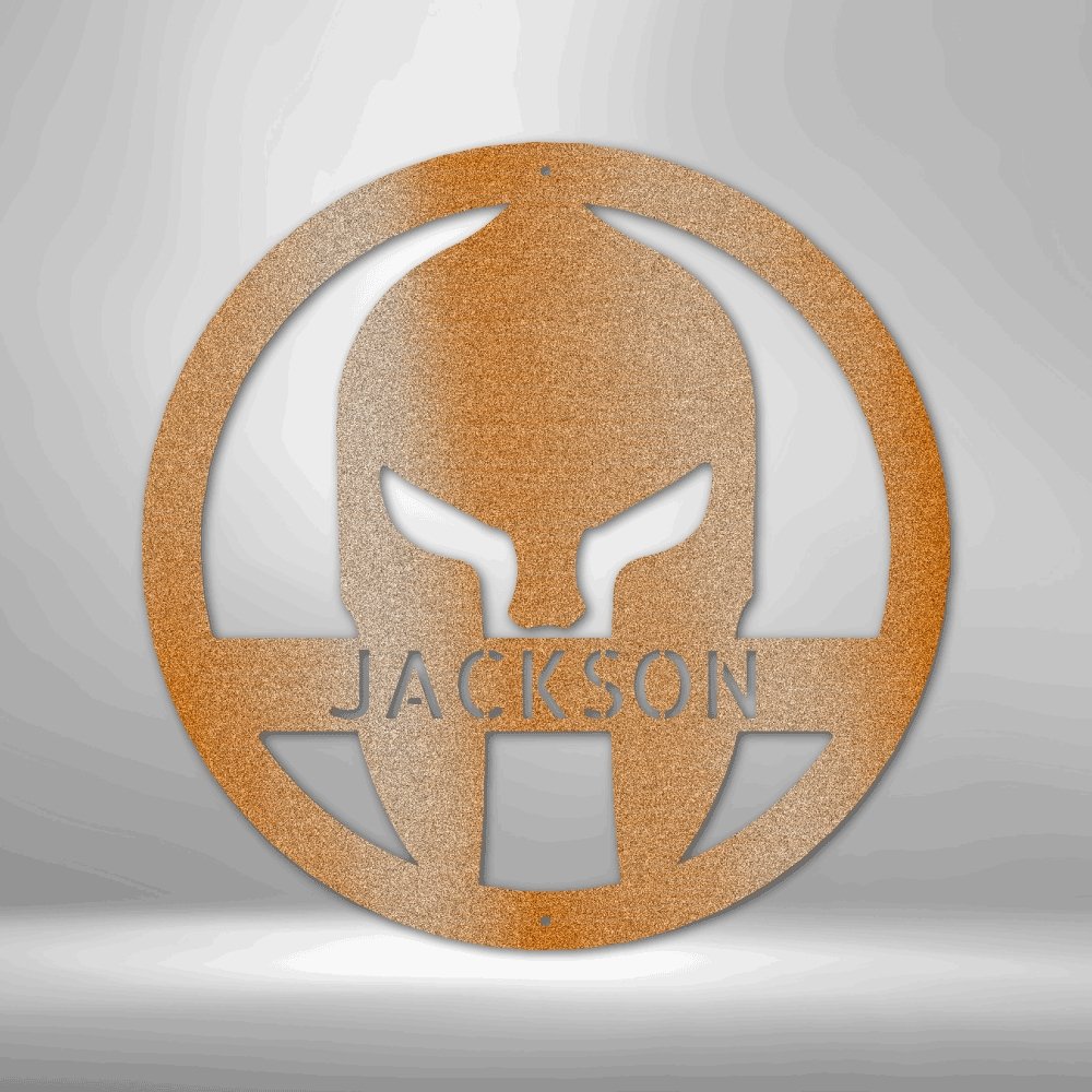 Spartan Helmet Personalized Steel SignCustomly Gifts