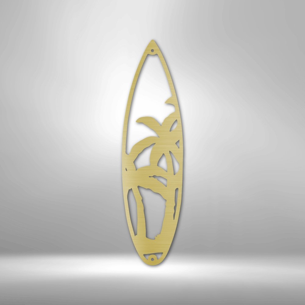 Surf Board Palm Trees - Steel SignCustomly Gifts