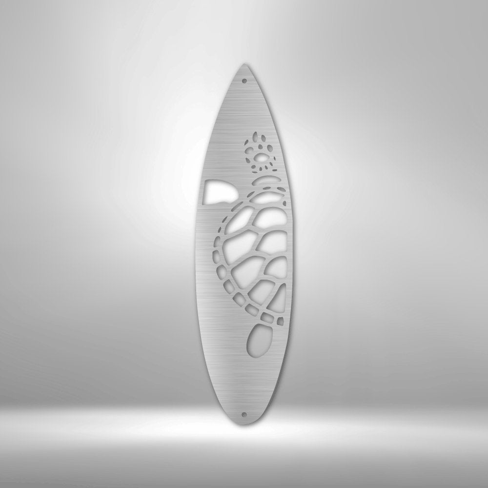 Surf Board Turtle - Steel SignCustomly Gifts