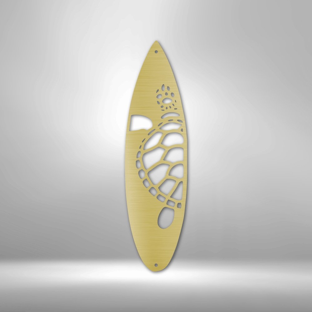 Surf Board Turtle - Steel SignCustomly Gifts