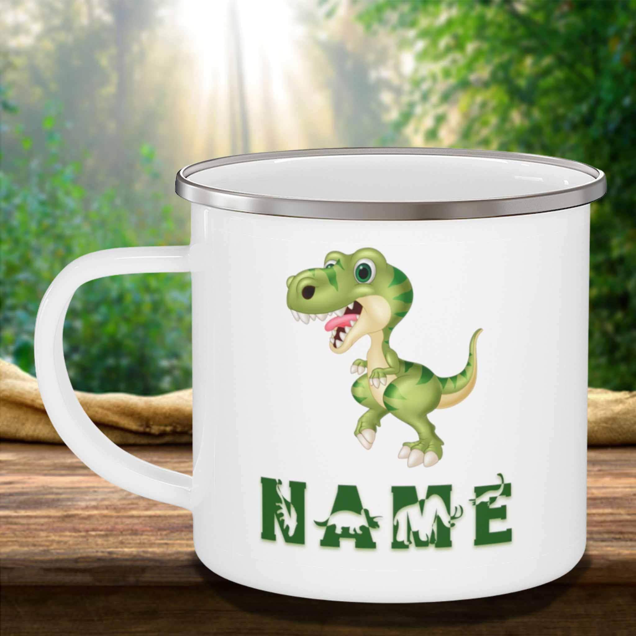 T-Rex Tyrannosaurus v1 Cartoon Dinosaur Custom Personalized Kids Themed MugsCustomly Gifts