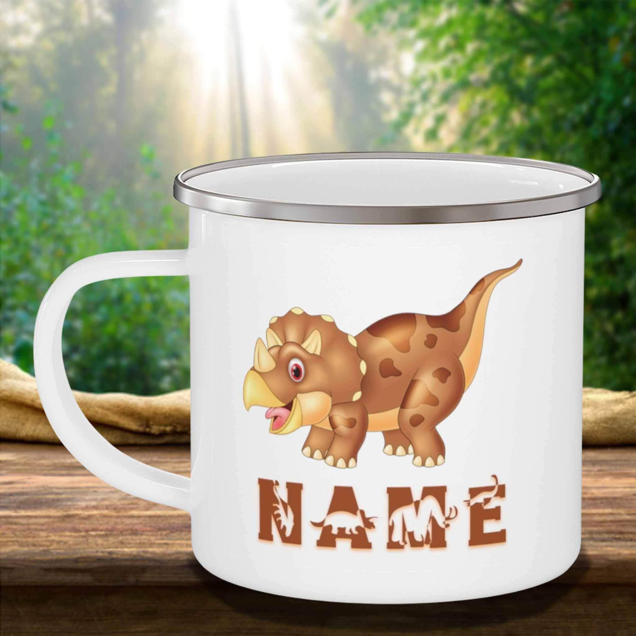 Triceratops Cartoon Dinosaur Custom Personalized Kids Themed MugsCustomly Gifts