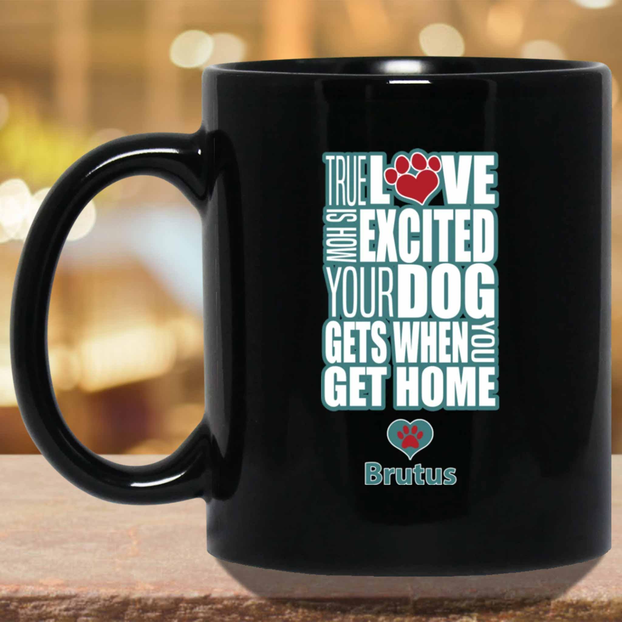 True Love Is How Excited Your Dog Gets When You Get Home (blu-wht) MugCustomly Gifts