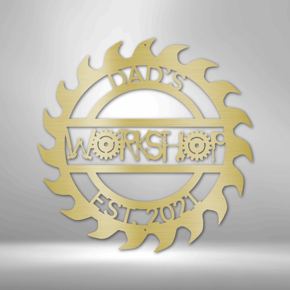 Unique Workshop Personalized Name Date Text Steel SignCustomly Gifts