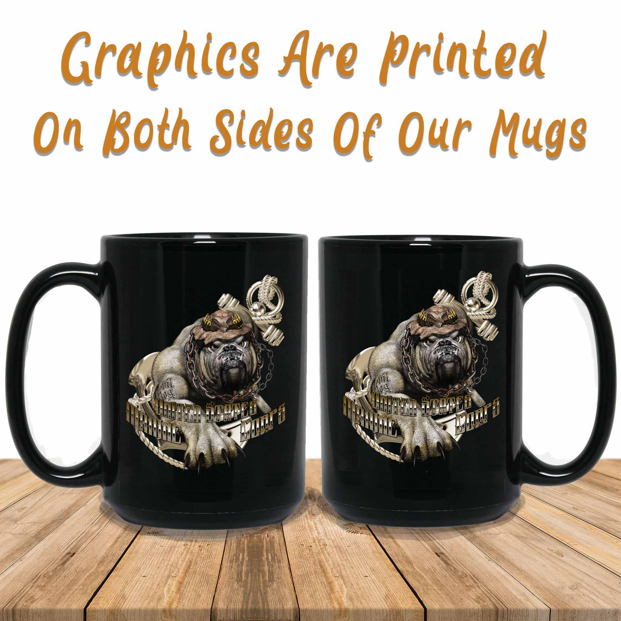 USMC Marine Corps Devil Dog Military Themed Black Coffee MugsCustomly Gifts