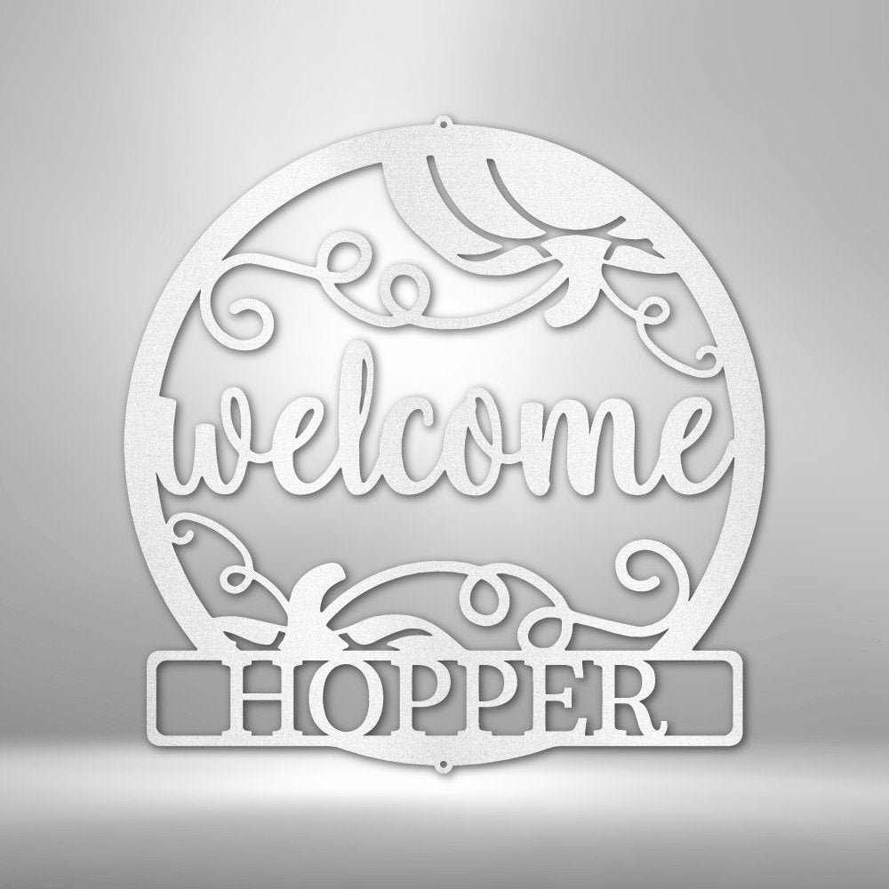 Welcome Fall Personalized Name Text Steel SignCustomly Gifts