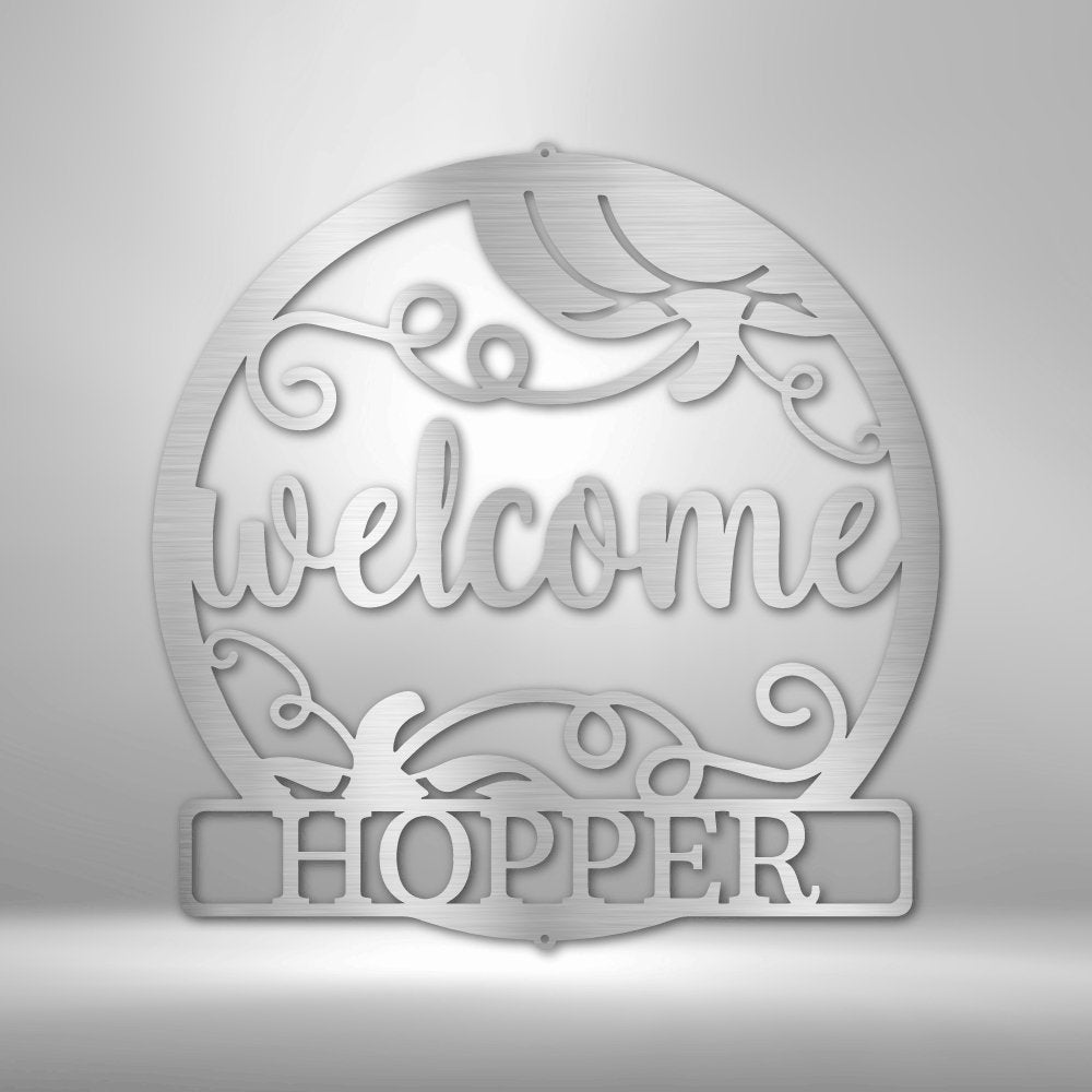 Welcome Fall Personalized Name Text Steel SignCustomly Gifts