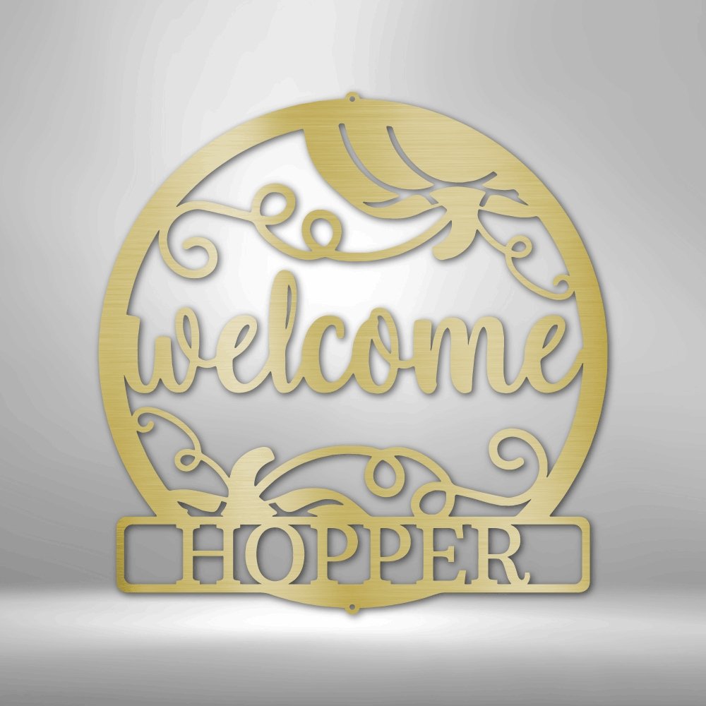 Welcome Fall Personalized Name Text Steel SignCustomly Gifts