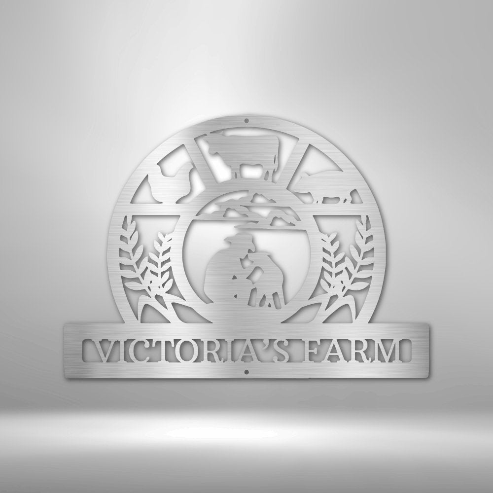 Wheat Field Personalized Name Text Steel SignCustomly Gifts