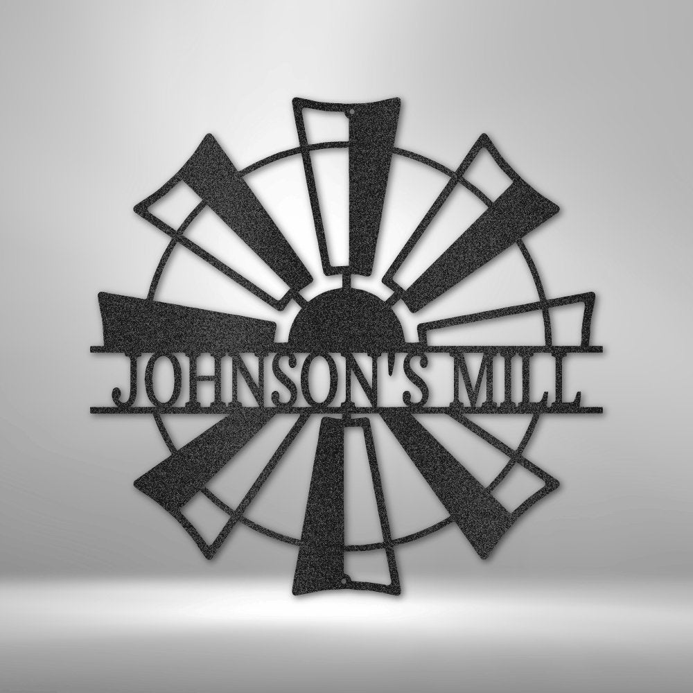 Windmill Personalized Name Text Steel SignCustomly Gifts