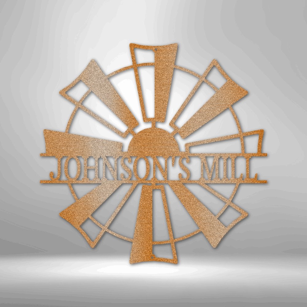 Windmill Personalized Name Text Steel SignCustomly Gifts