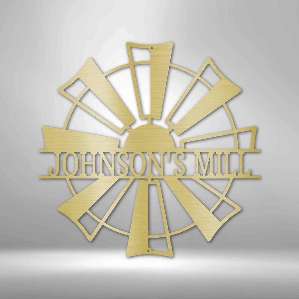 Windmill Personalized Name Text Steel SignCustomly Gifts