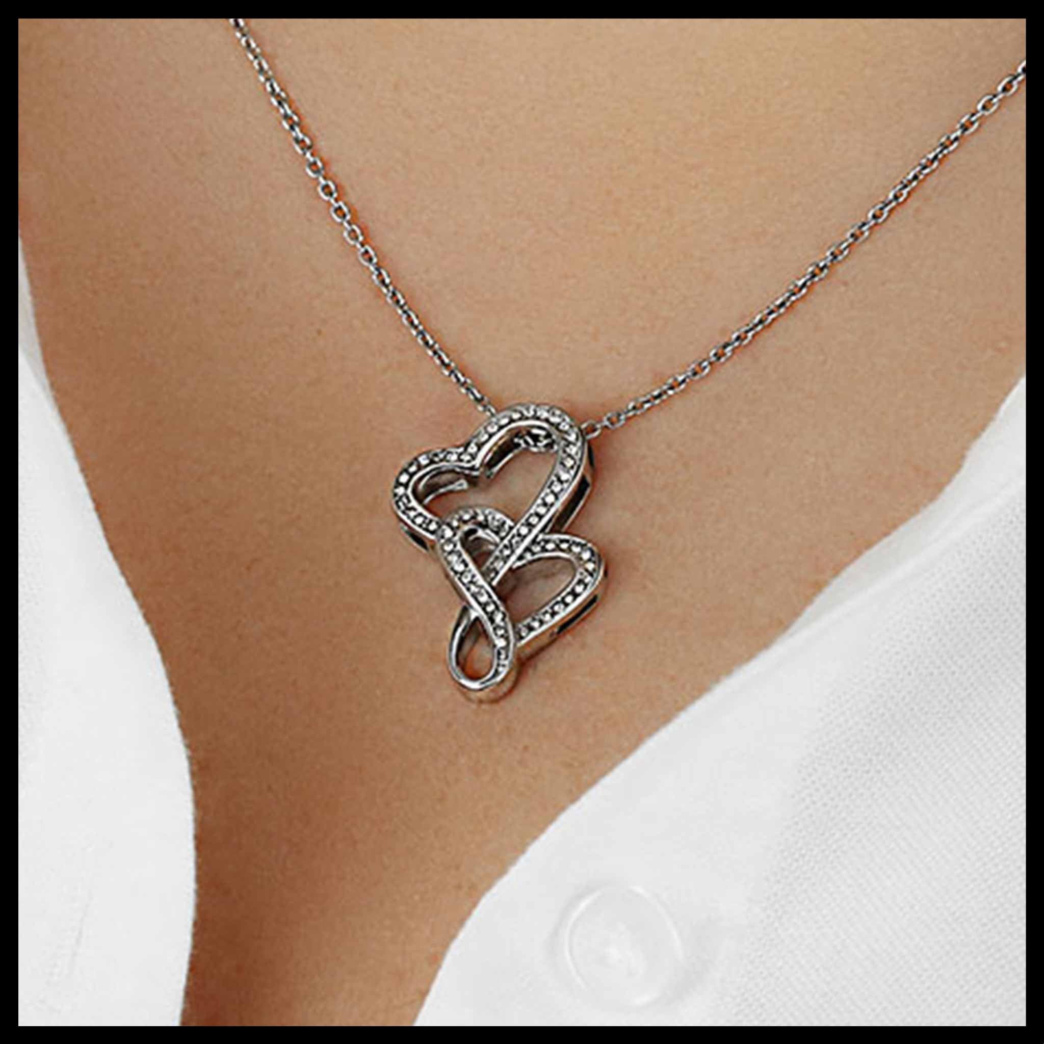 Double Hearts Necklace | Customly Gifts