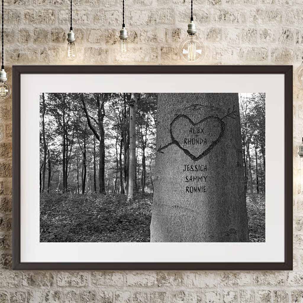 Personalized Carved Tree Poster Prints - Customly Gifts