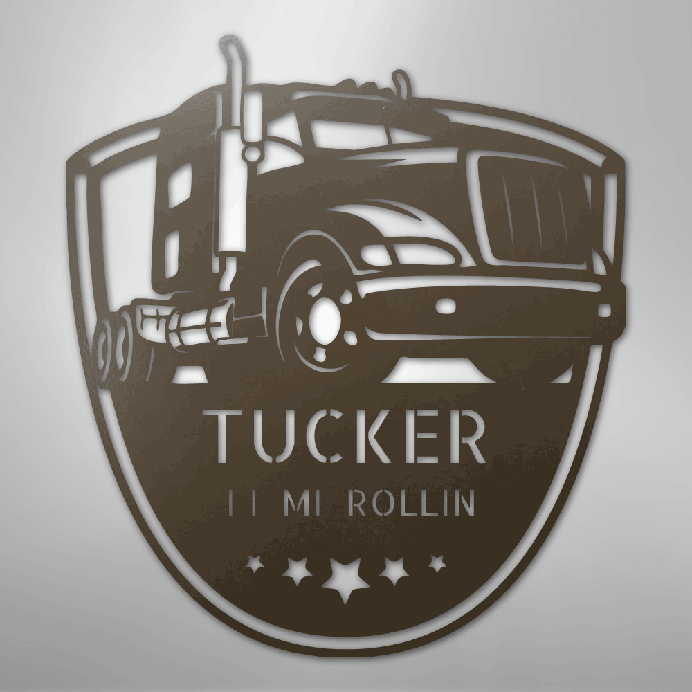 10 - 4 Roger Semi Truck Personalized Steel Metal Sign Wall ArtCustomly Gifts
