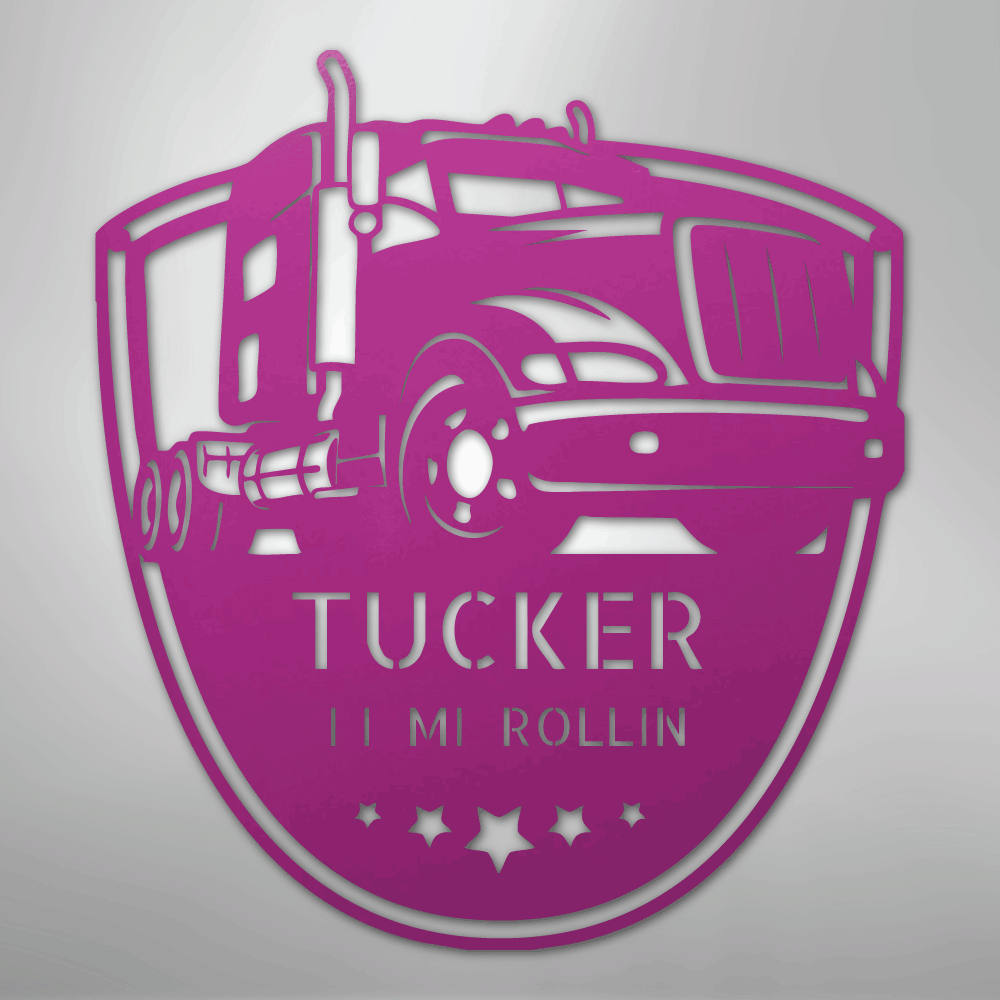 10 - 4 Roger Semi Truck Personalized Steel Metal Sign Wall ArtCustomly Gifts