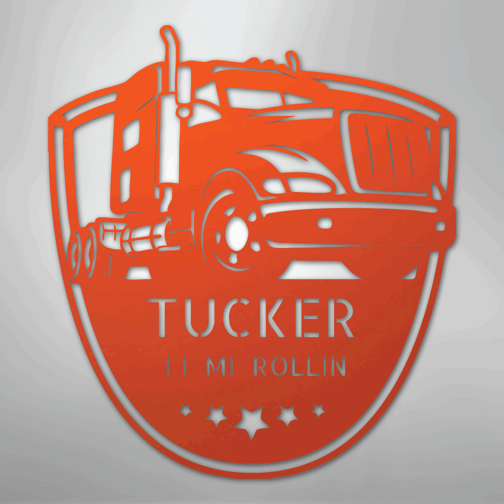 10 - 4 Roger Semi Truck Personalized Steel Metal Sign Wall ArtCustomly Gifts