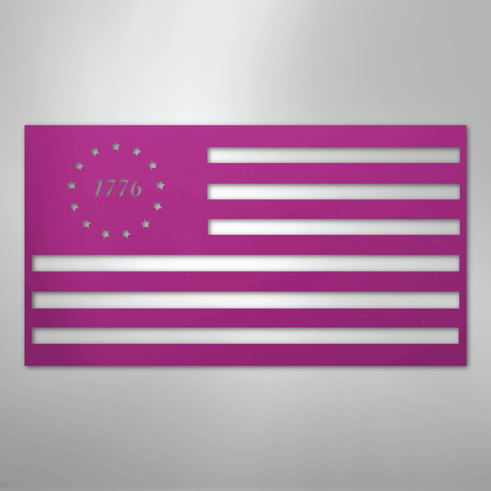 1776 Flag Patriotic America Steel Metal Sign Wall ArtCustomly Gifts