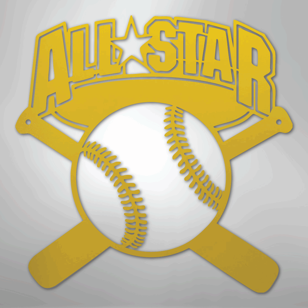 All - Star Baseball Steel Metal Sign Wall ArtCustomly Gifts