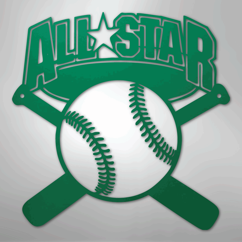 All - Star Baseball Steel Metal Sign Wall ArtCustomly Gifts