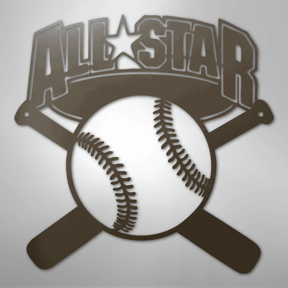 All - Star Baseball Steel Metal Sign Wall ArtCustomly Gifts