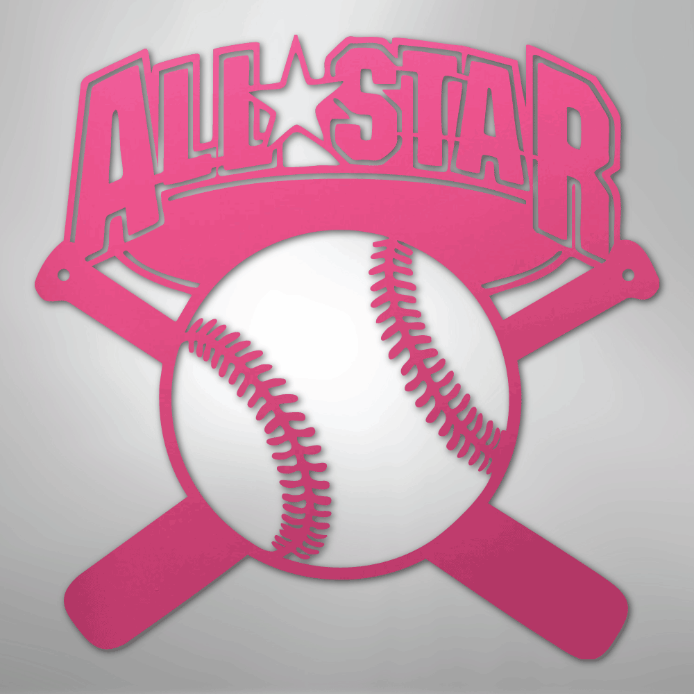 All - Star Baseball Steel Metal Sign Wall ArtCustomly Gifts