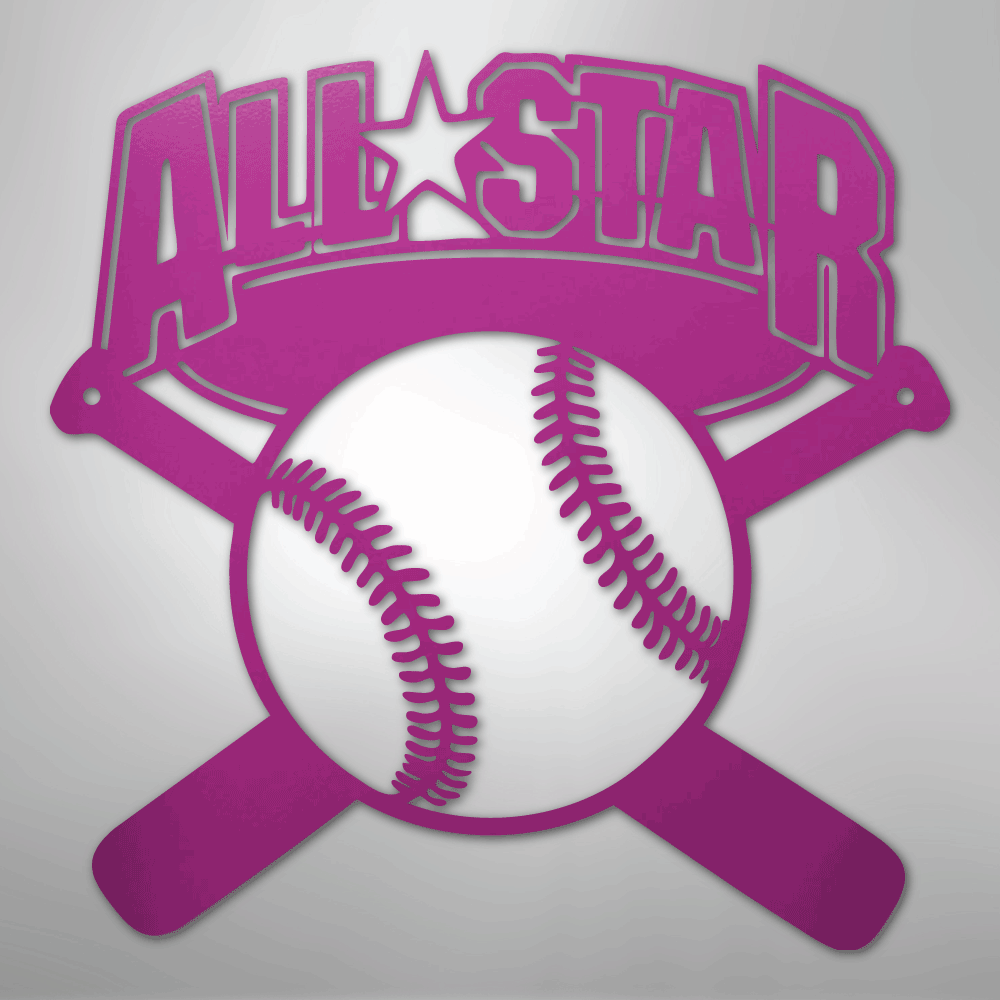 All - Star Baseball Steel Metal Sign Wall ArtCustomly Gifts