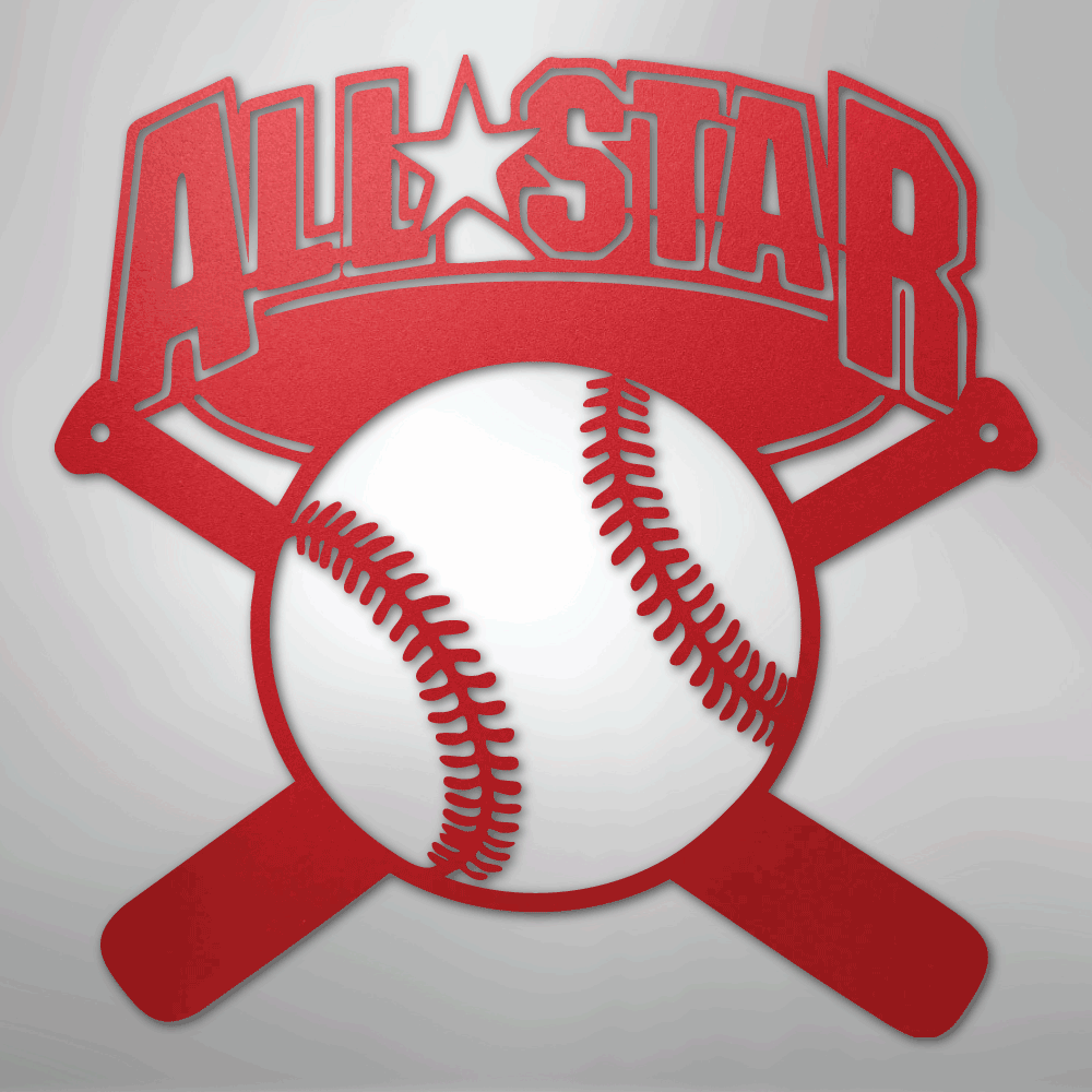 All - Star Baseball Steel Metal Sign Wall ArtCustomly Gifts