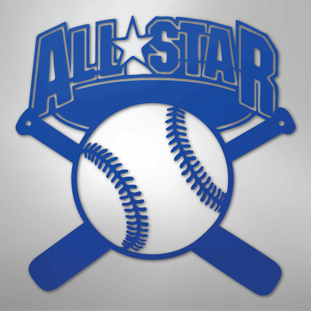 All - Star Baseball Steel Metal Sign Wall ArtCustomly Gifts