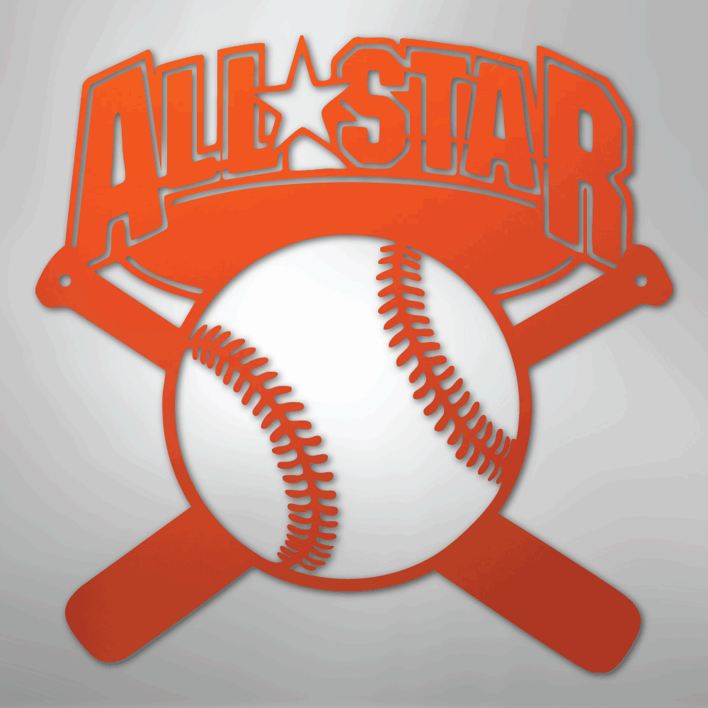All - Star Baseball Steel Metal Sign Wall ArtCustomly Gifts