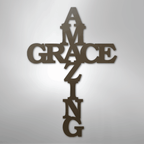 Amazing Grace Cross - Steel Metal Sign Wall ArtCustomly Gifts