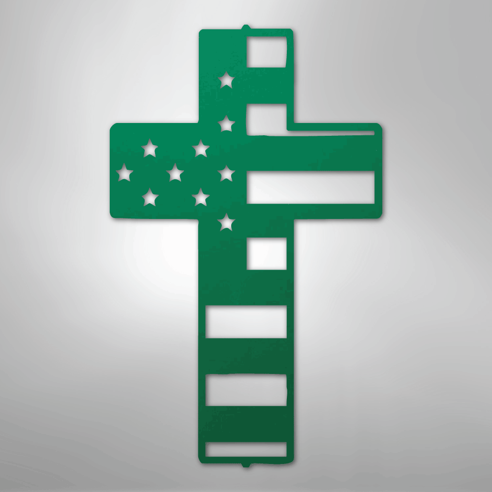 American Flag Cross - Steel Metal Sign Wall ArtCustomly Gifts