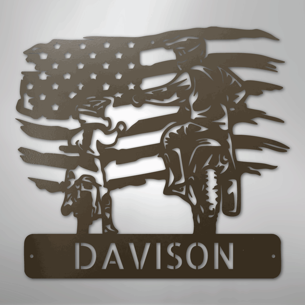 American Motocross Personalized Family Name Steel Metal Sign Wall ArtCustomly Gifts