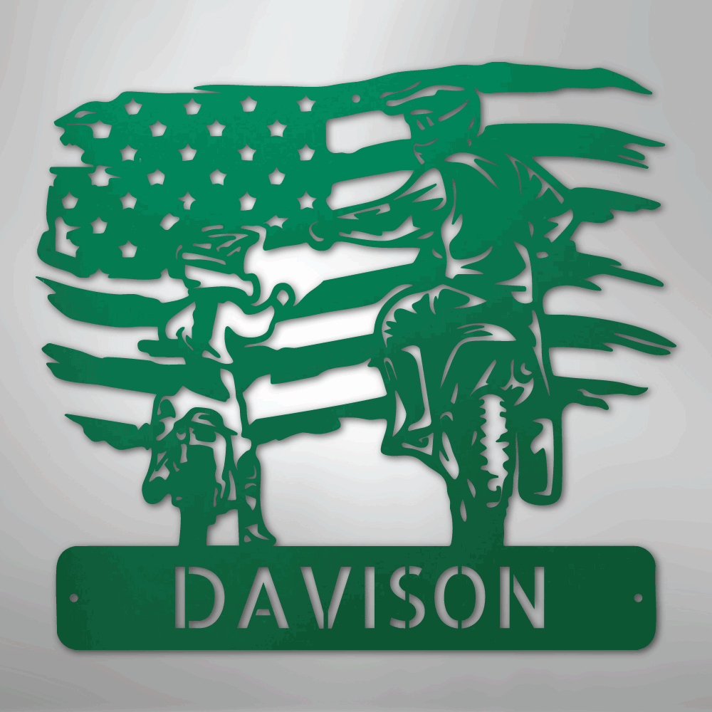 American Motocross Personalized Family Name Steel Metal Sign Wall ArtCustomly Gifts