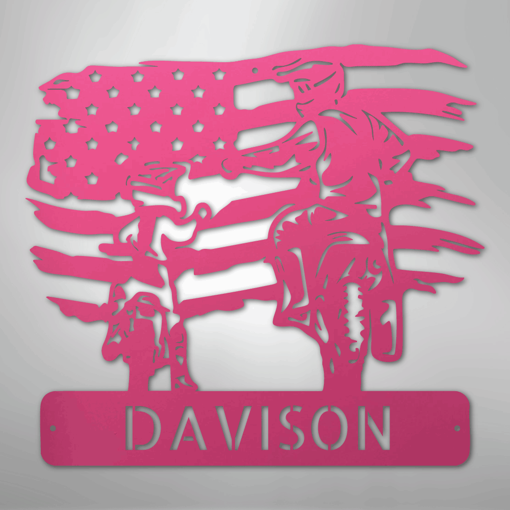 American Motocross Personalized Family Name Steel Metal Sign Wall ArtCustomly Gifts