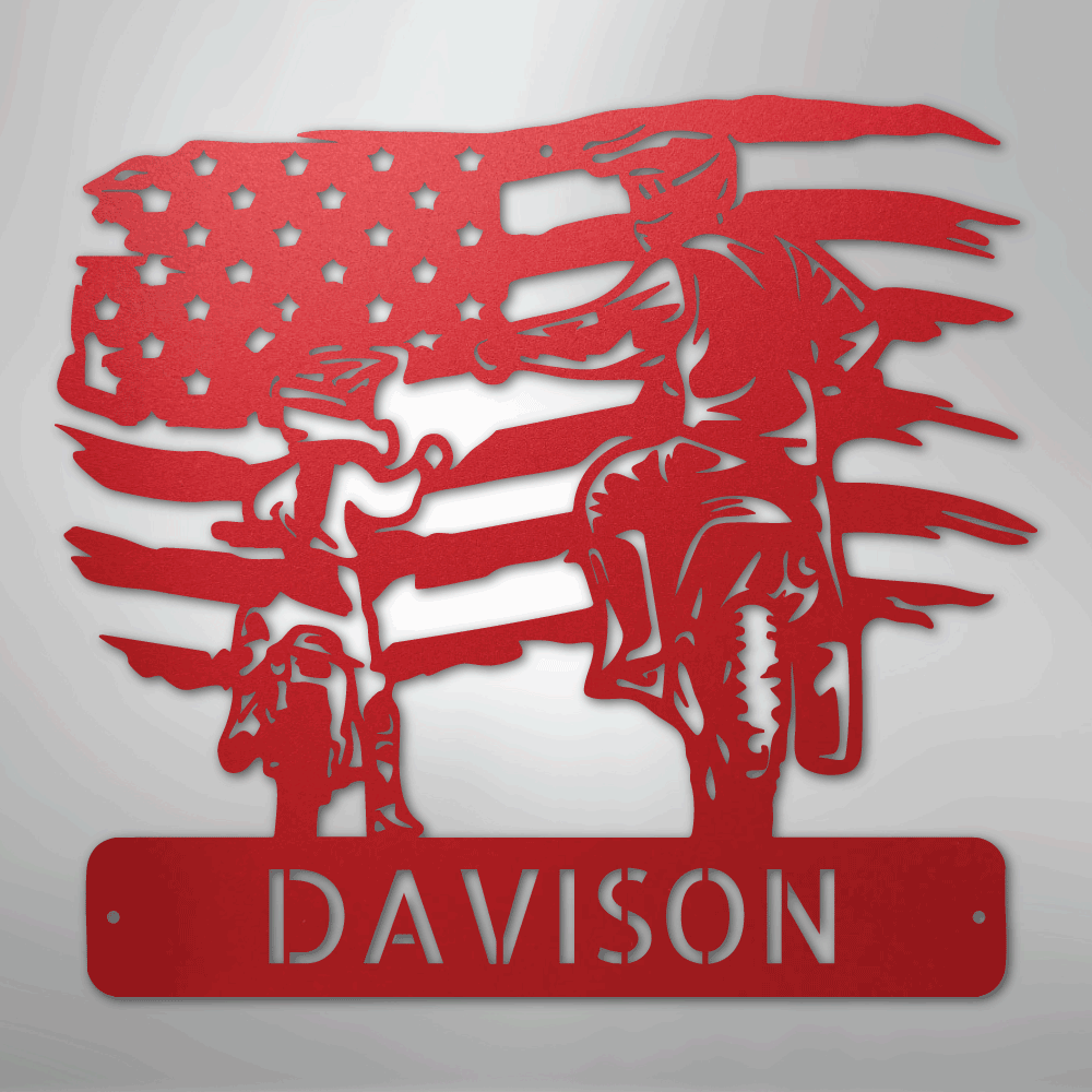 American Motocross Personalized Family Name Steel Metal Sign Wall ArtCustomly Gifts